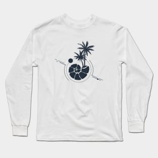 Round Shell. Summer. Geometric, Line Art Style Long Sleeve T-Shirt